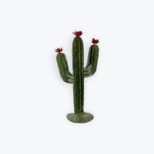 2' Painted Barbed Wire Saguaro yard art