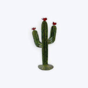 4' Painted Barbed Wire Saguaro yard art