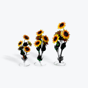 metal Yellow Sunflower 5 Flower yard art