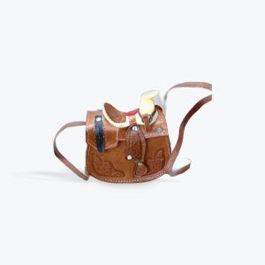 Saddle Leather Hand Tooled Cross Body Purse 5in x 5in