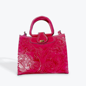 Hand Tooled Classic Leather Hand Bag L 14" H 12"