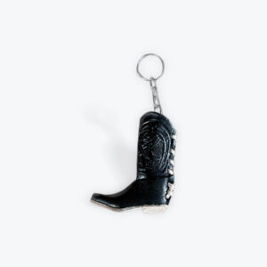 Leather Hand Tooled Boot Keychain 3in x 2.5 in