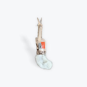 Rabbit Fur With Leather Keychain 4in x 2in