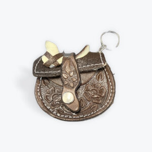 Leather Mini Saddle Keychain 3in x 2.5in
