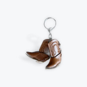 Leather Pair Boot Keychain 1.5in x 1