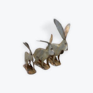 Metal yard art Jackrabbits