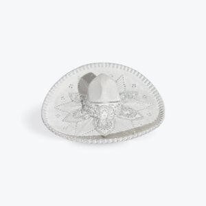 White and Silver sombrero charro hat