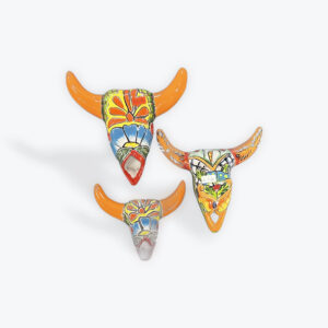 Talavera Clay Cow Skull