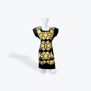 Embroidered Black Dress