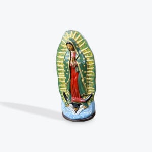 Decorated Clay Guadalupe statue 24in x 11in