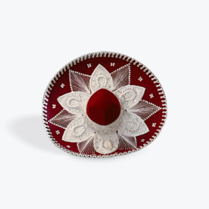 Burgundy and Silver Sombrero Charro