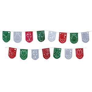 Oval Tricolor Papel Picado Banner