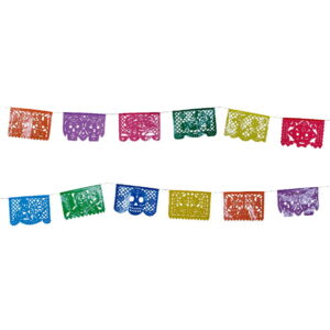 Small Rectangular Dia de Muertos Papel picado Banner