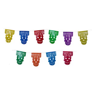 Small Skull Dia de Muertos Papel Picado Banner