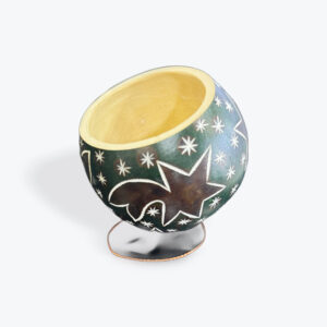 Gourd Bowl Carved Christmas Stars Ornament 3.5"