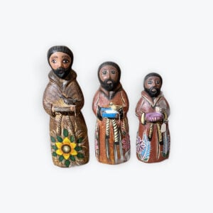Clay Decorated St Francis Statue