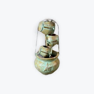 Clay Water Fountain of 3 Falls With Pump 40in x 21in