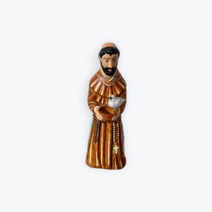 Xlarge clay decorated St. francis 33in x 9in