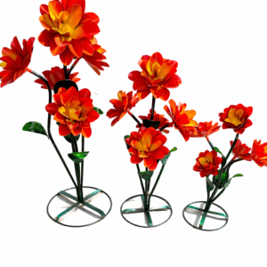 Carnation metal yard art