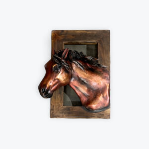 Wooden microfiber frame horse 23in x 16in