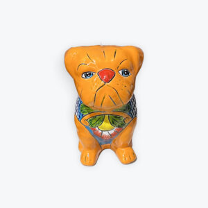 Talavera Sitting bull dog 6.5in x 7in