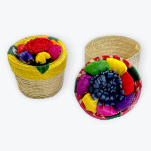 Floral Lid Palm Basket 8x8