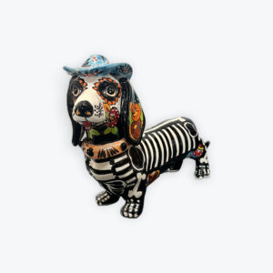 Talavera wiener dog with a hat 8in x 12in