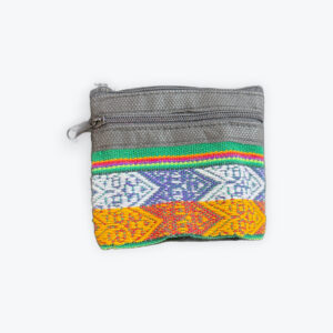 Manta coin purse double zippered cotton bright color fabric line change pouch