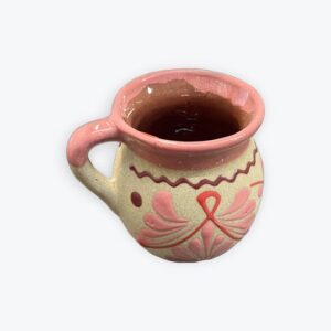 Mexican decorated clay mug