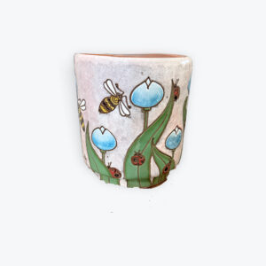 Large talavera Isabel Cruz cylinder 14in x 12in