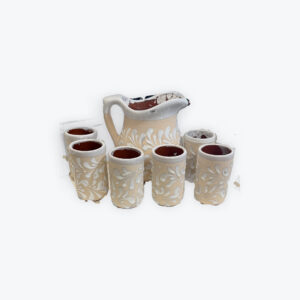 Small engobe pitcher set 7pcs 8.5in x 8.5in