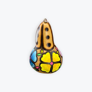 Floral Festival ornament gourd multicolored 3in flower