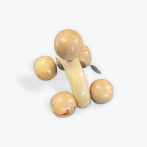 Handheld wooden 4ball massager 5in x 4in
