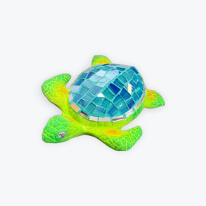 Ceramic turtle with glass