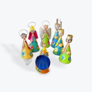 Tin Handpainted Nativity Set 8 pieces 6in Height