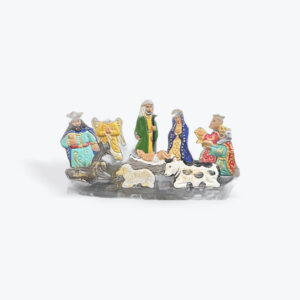 Tin Nativity set 10 pieces with Tin Box 3.5 in each piece