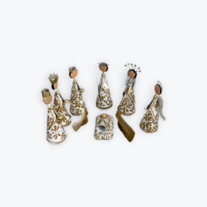 Tin colored nativity set of 10 pcs 12in height