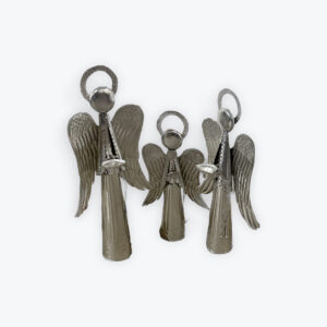 Set of 3 tin angels 25in height