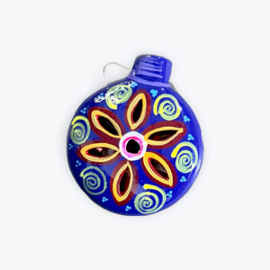 Flat engraved sphere ornament 3in x 3in