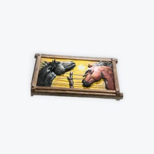 Wooden Frame metal wall art