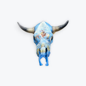 Decorated cow skull 22in x 19in