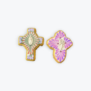 Wood Colored Cross with Milagrito