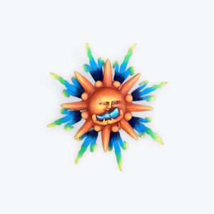 Metal Resin Sun Face