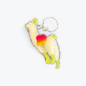 Llama wool key chain 2in x 3in